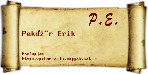 Pekár Erik névjegykártya