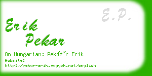 erik pekar business card